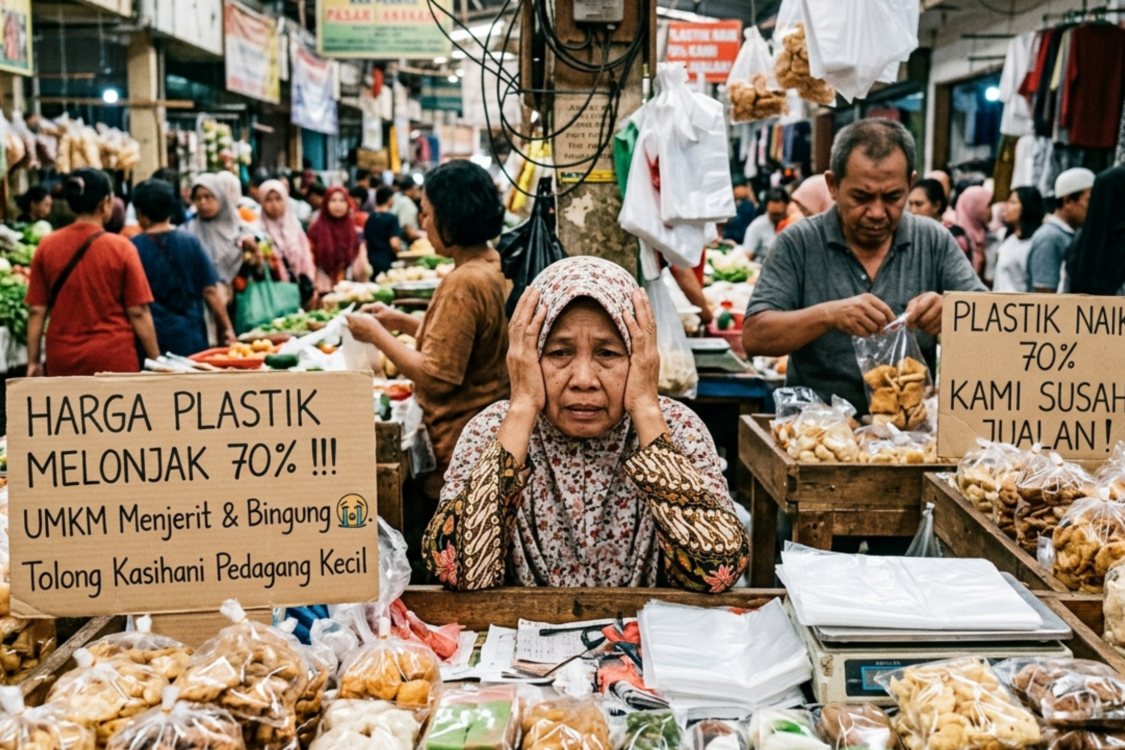 Harga Plastik Melonjak Tajam Hingga 70%, UMKM dan Pedagang Mulai Menjerit